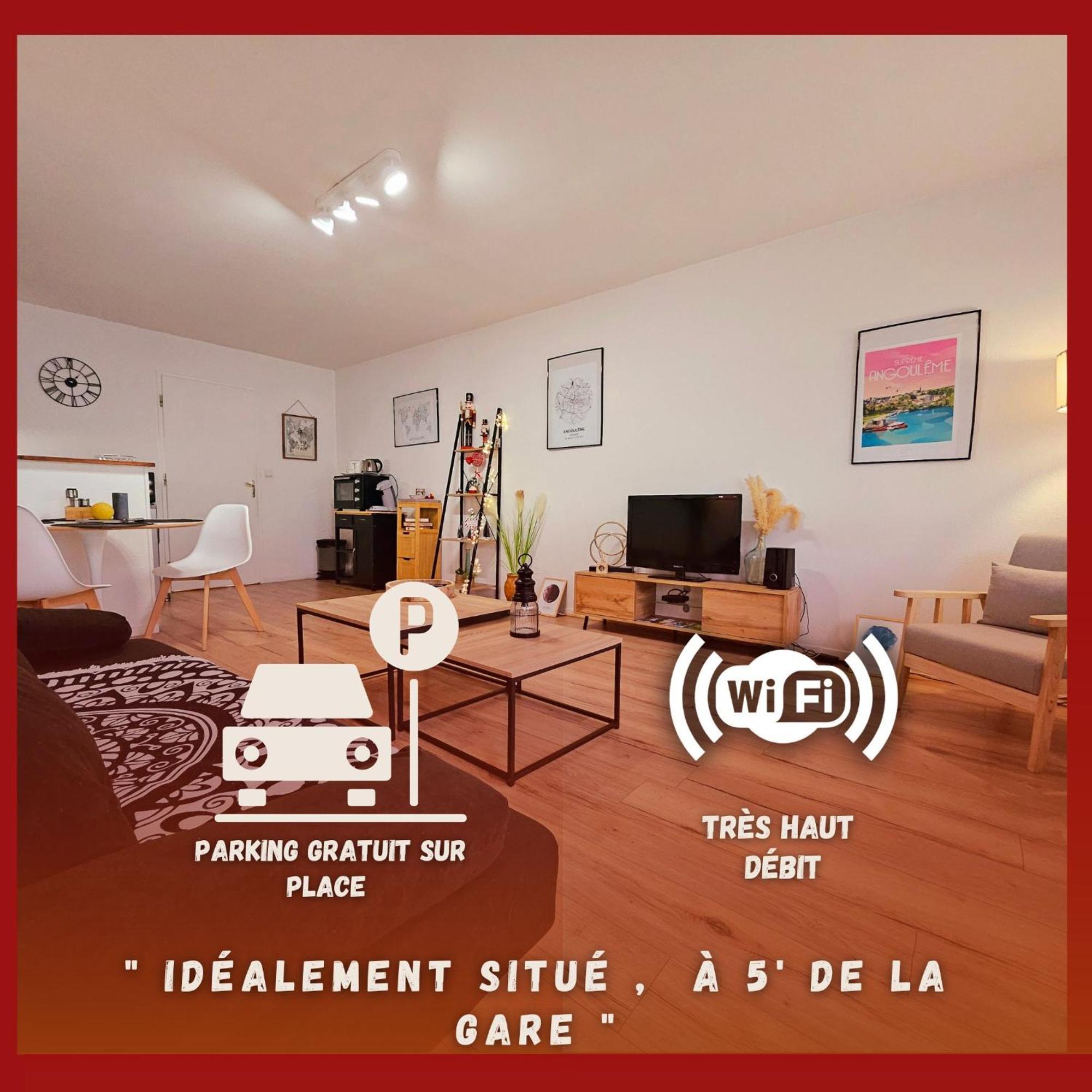 Appartement Cosy Proche Gare - Fibre Optique Et Parking Angouleme Exterior photo